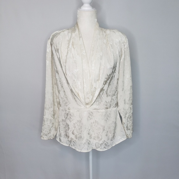 JH Collectibles Tops - Vintage JH Collectibles White Floral Blouse Sz 6